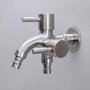 nzdy faucet washing hinestainless steel 1 in 2 out water double using taps e home garden tap