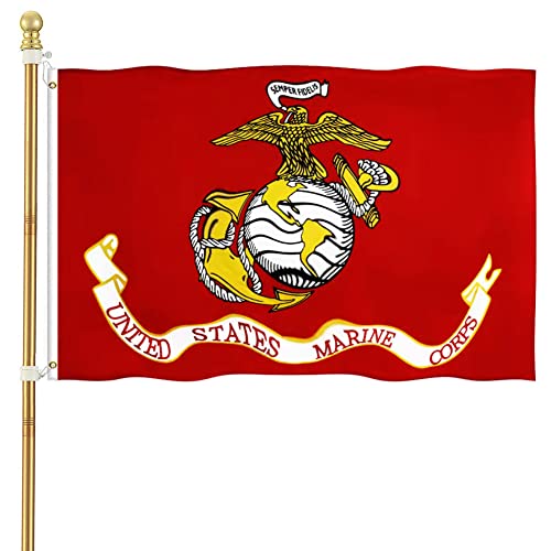 US Marine Corps USMC Military Flags 3x5 Outdoor- US Marine Army Flags with Super Durable Double Stitched and 2 Brass Grommets