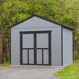 Handy Home Products Astoria 12x12 Do-It-Yourself Wooden Storage Shed with Floor Brown