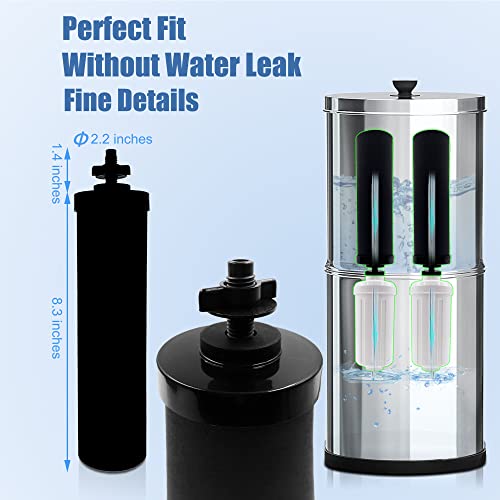 2-Pack Replacement Black Purification Elements, Activated Carbon Water Filters Compatible with Berkey Big, Nomad, King, Royal Gravity-fed Water Filter System, and other Gravity Filter Tank