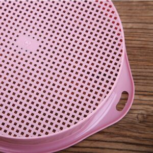 Garden Sieve Plastic Riddle Soil Sieve Soil Sieve Mesh Filter Dirt Sifter with Handle Bonsai Gardening Tool Garden Trapping Supplies Pink