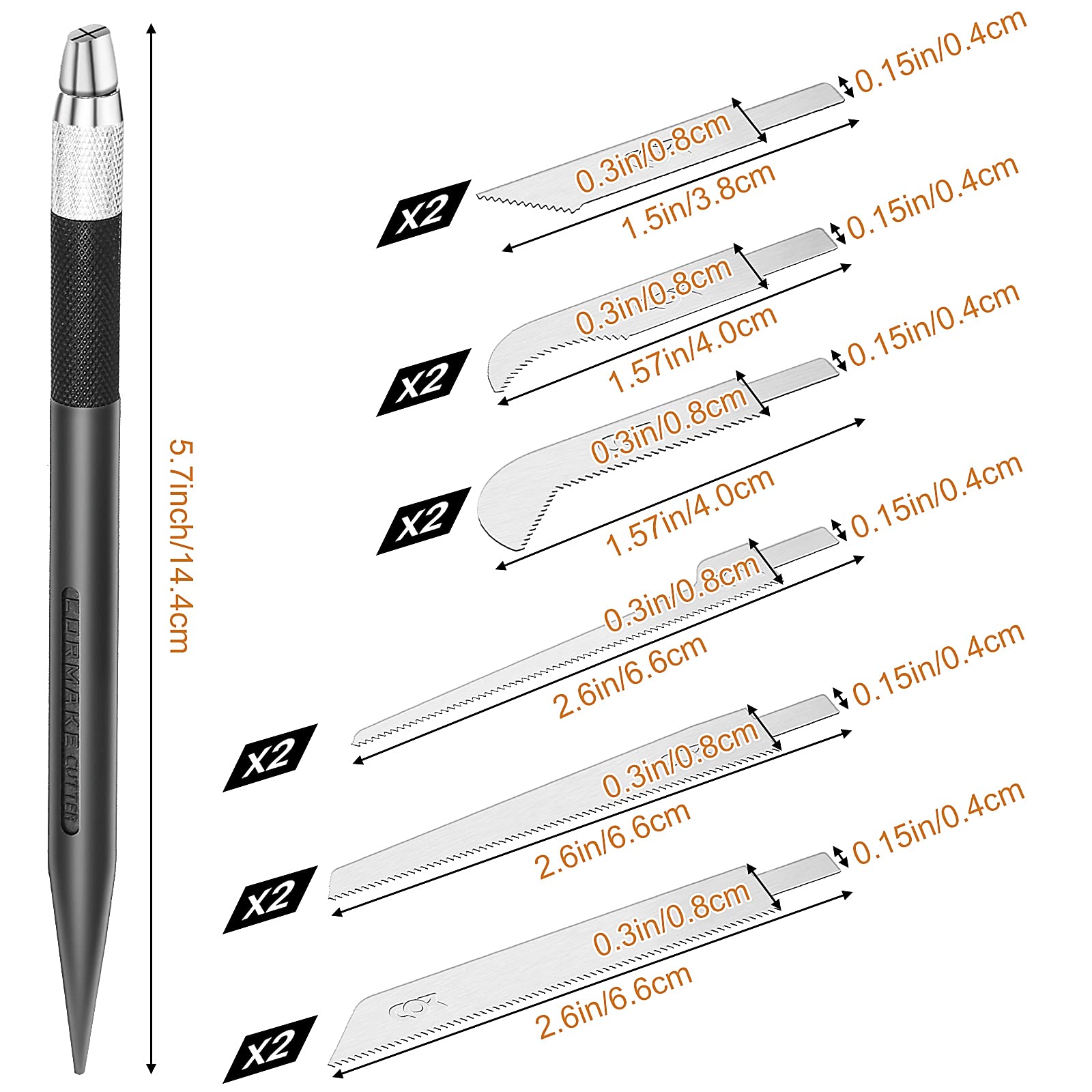 Mini Hand Saw Model Craft Blade Tools Razor Set 2 Handles with 12 Craft Blade Model Tool Hobby for Cutting Model Parts