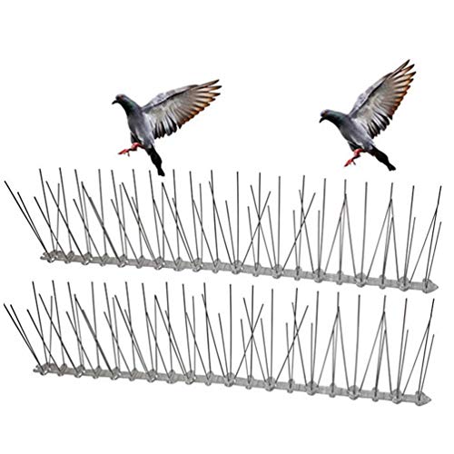 YARNOW 2pcs Birds Spikes Stainless Steel Cat Bird Deterrent Spike Anti- Climb Anti Theft Security Spikes for Pigeon Cat Bird Repellent Spikes (11cm)