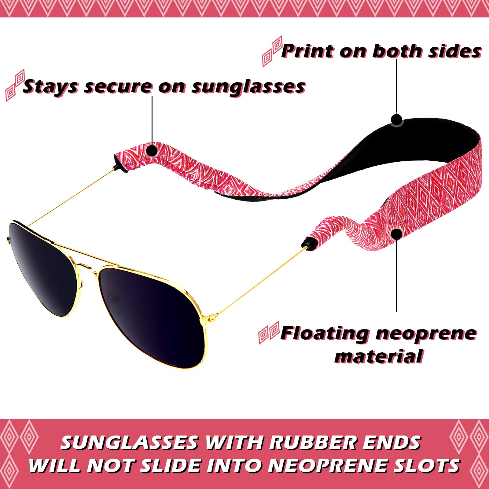 Weewooday 12 Pcs Sunglass Straps Neoprene Floating Eyewear Retainer Sunglasses Lanyard Sunglass Holder Strap for Men Women(Floral Pattern)