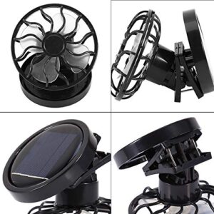 GOTOTOP Portable Solar Fan, Electric- Cooling Fan Mini Clip-on Solar Fan Air Conditioner Cooling Cell Fan for Outdoor Home Travel Camping Hiking Cooling
