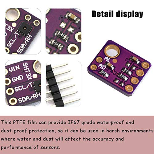 DAOKI 2.5V-5V SHT31 Temperature and Humidity Sensor Module Digital Output Temperature and Humidity Sensor Module IIC I2C Interface 3.3V GY-SHT31-D with Male and Female Dupont Cables for Arduino