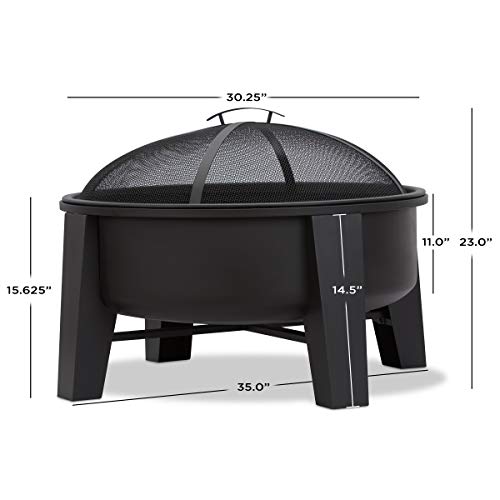 Real Flame Forsyth Wood Burning Fire Pit 360-BLK Black