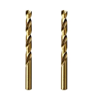 maxtool 1/4" 2pcs identical jobber length drills hss m42 twist drill bits 8% cobalt fully ground golden straight shank drills; jbf42g10r16p2