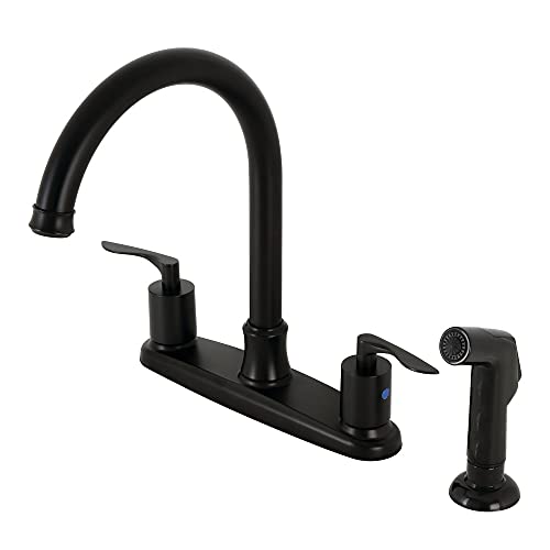 Kingston Brass FB7790SVLSP Serena 8" Centerset Kitchen Faucet, Matte Black