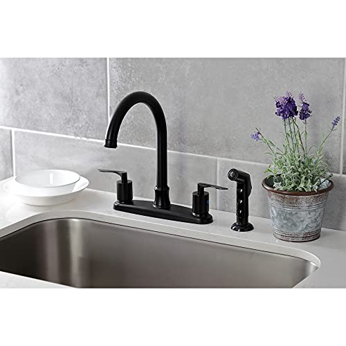 Kingston Brass FB7790SVLSP Serena 8" Centerset Kitchen Faucet, Matte Black