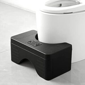 EASICOZI Potable Bathroom Squat Stool, Convertible Squatting Toilet Stool from 7” to 9” Height, Foldable Toilet Step Stool for Adult and Teens（Black）