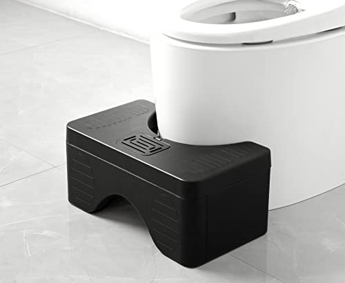 EASICOZI Potable Bathroom Squat Stool, Convertible Squatting Toilet Stool from 7” to 9” Height, Foldable Toilet Step Stool for Adult and Teens（Black）