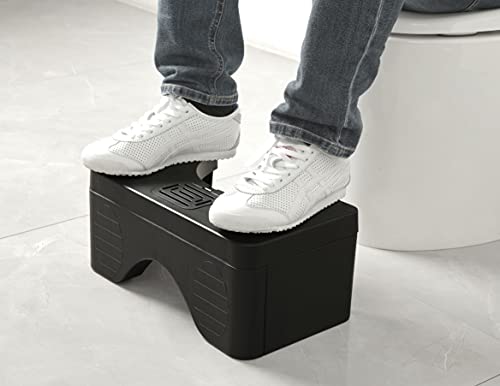 EASICOZI Potable Bathroom Squat Stool, Convertible Squatting Toilet Stool from 7” to 9” Height, Foldable Toilet Step Stool for Adult and Teens（Black）