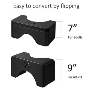 EASICOZI Potable Bathroom Squat Stool, Convertible Squatting Toilet Stool from 7” to 9” Height, Foldable Toilet Step Stool for Adult and Teens（Black）