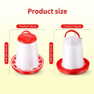 Chick Feeder and Waterer Kit Automatic Chicken Feeder 1.5L Plastic Hanging Poultry Waterer Food Feeder Set for Chicken, Quail, Hen, Duck for Farm and Coo(1.5 L, 1.5 KG)