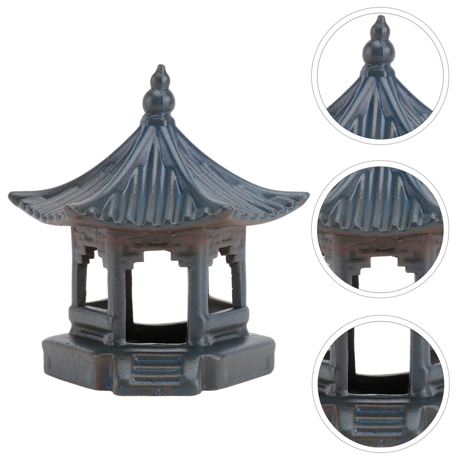 PRETYZOOM Mini Pagoda Statue Miniature Ceramic Pagoda Fairy Garden Accessories DIY Hexagon Pavilion Exotic Environments Micro Landscape Zen Garden Dollhouse Decoration