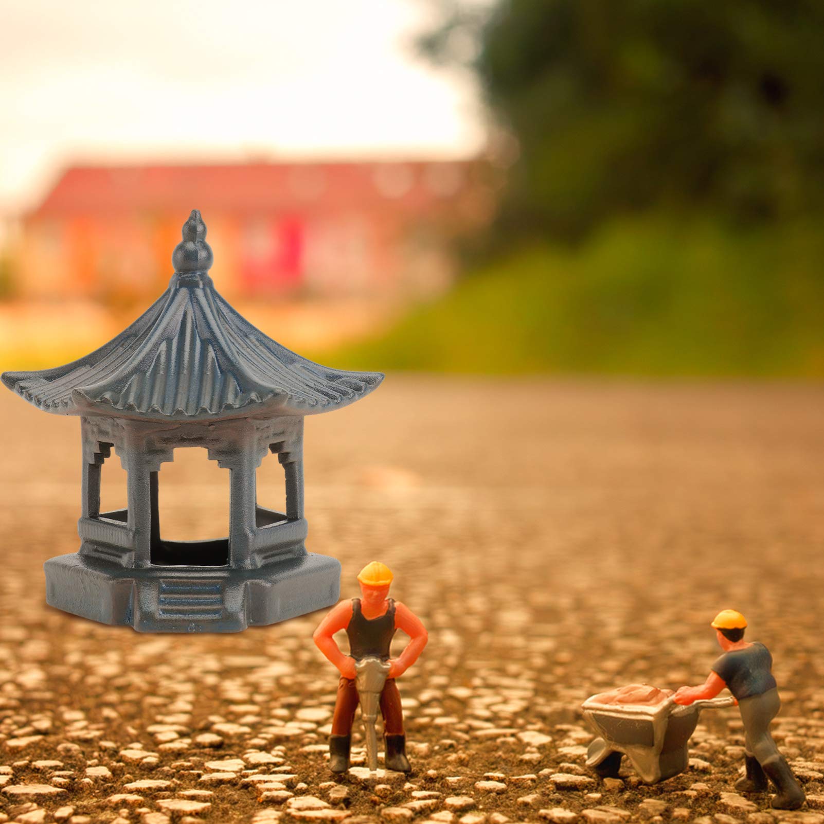 PRETYZOOM Mini Pagoda Statue Miniature Ceramic Pagoda Fairy Garden Accessories DIY Hexagon Pavilion Exotic Environments Micro Landscape Zen Garden Dollhouse Decoration