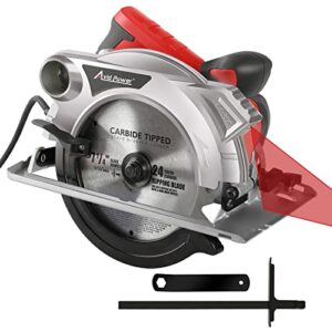 avid power circular saw, 15 amp corded circular saw 7-1/4 inch electric saw for cutting wood, metal and plastic, solid aluminum base plate