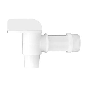 PowGrow Plastic Faucet Spigot Drum Faucet, White Flow 3/4 Faucet for Plastic Drums Jugs, Durable Polyethylene Material Barrel Faucet Replacement Spigot, 1 Inch Thread Size,1-Pack