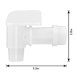 PowGrow Plastic Faucet Spigot Drum Faucet, White Flow 3/4 Faucet for Plastic Drums Jugs, Durable Polyethylene Material Barrel Faucet Replacement Spigot, 1 Inch Thread Size,1-Pack