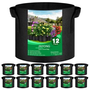 jnyong 12-pack 5 gallon thickened non-woven grow bags, aeration fabric pots with handles