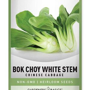 Bok Choy Chinese Cabbage Seeds for Planting - (Pak Choi) Heirloom, Non-GMO Vegetable Variety- 1 Gram Seeds Great for Summer, Spring, Fall and Winter Gardens by Gardeners Basics