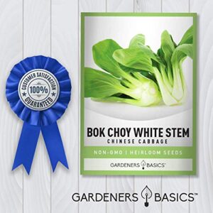 Bok Choy Chinese Cabbage Seeds for Planting - (Pak Choi) Heirloom, Non-GMO Vegetable Variety- 1 Gram Seeds Great for Summer, Spring, Fall and Winter Gardens by Gardeners Basics