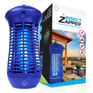 livin’ well bug/mosquito zappers 2 pk - 2 electric uv light bulb with 1250 sq. feet range, uv-a bulb and detachable insect trap, 1200v outdoor and indoor bug zapper fly killer