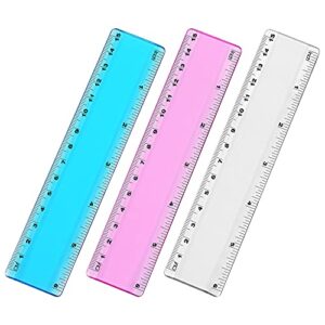 color plastic ruler straight ruler assorted color ruler measuring tool 6 inch ruler set rulers bulk 3 pack