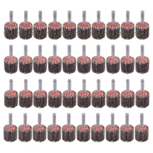 rocaris 40 pack flap wheel 1" x 1", 1/4" mounted shank aluminum oxide grit# 60,80,120,240 for drill