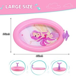 Splash Pad Kiddie Pool,Sprinkler for Kids,Inflatable Swimming Pool for Toddler Child,Outdoor Water Toys for 1 2 3 4 5 Years Old (Mermaid)