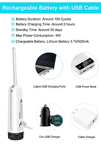 Upgraded Electric Portable Travel Bidet, Contain Large Water Bottle, Two Size adapters, USB Charger, Handy Toilette Sprayer Good for Personal Care