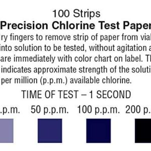 Peracetic Acid 0-160 ppm & Chlorine 0-200 ppm Test Strips [100 Strips of Each]