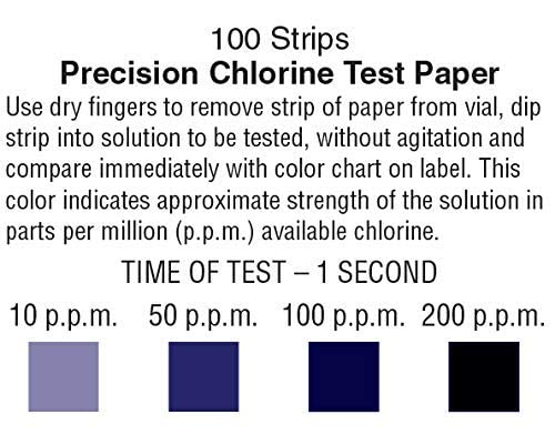 Peracetic Acid 0-160 ppm & Chlorine 0-200 ppm Test Strips [100 Strips of Each]