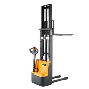 apollo full electric walkie pallet stacker powered forklift with fixed legs 2200lbs capacity 98''lifting height material lift for eu pallet