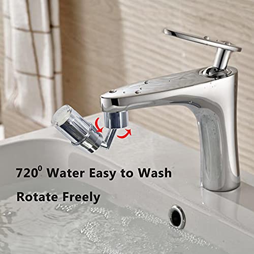 720° Swivel Sink LED Water Faucet,3-Color tempeleter Sensor Aerator Big Angle Large Flow Dual Function LED Light Faucet Aerator,Rotatable Bubbler Tap Aerator Sprayer Attachment for Kitchen Bathroom