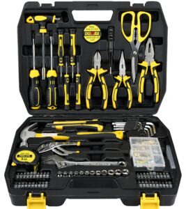 dowell tool kit household tool set 185-piece general hand tool kit with toolbox storage case hyt185