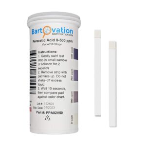 Peracetic Acid Test Strips, 0-160 & 0-500 ppm Bundle