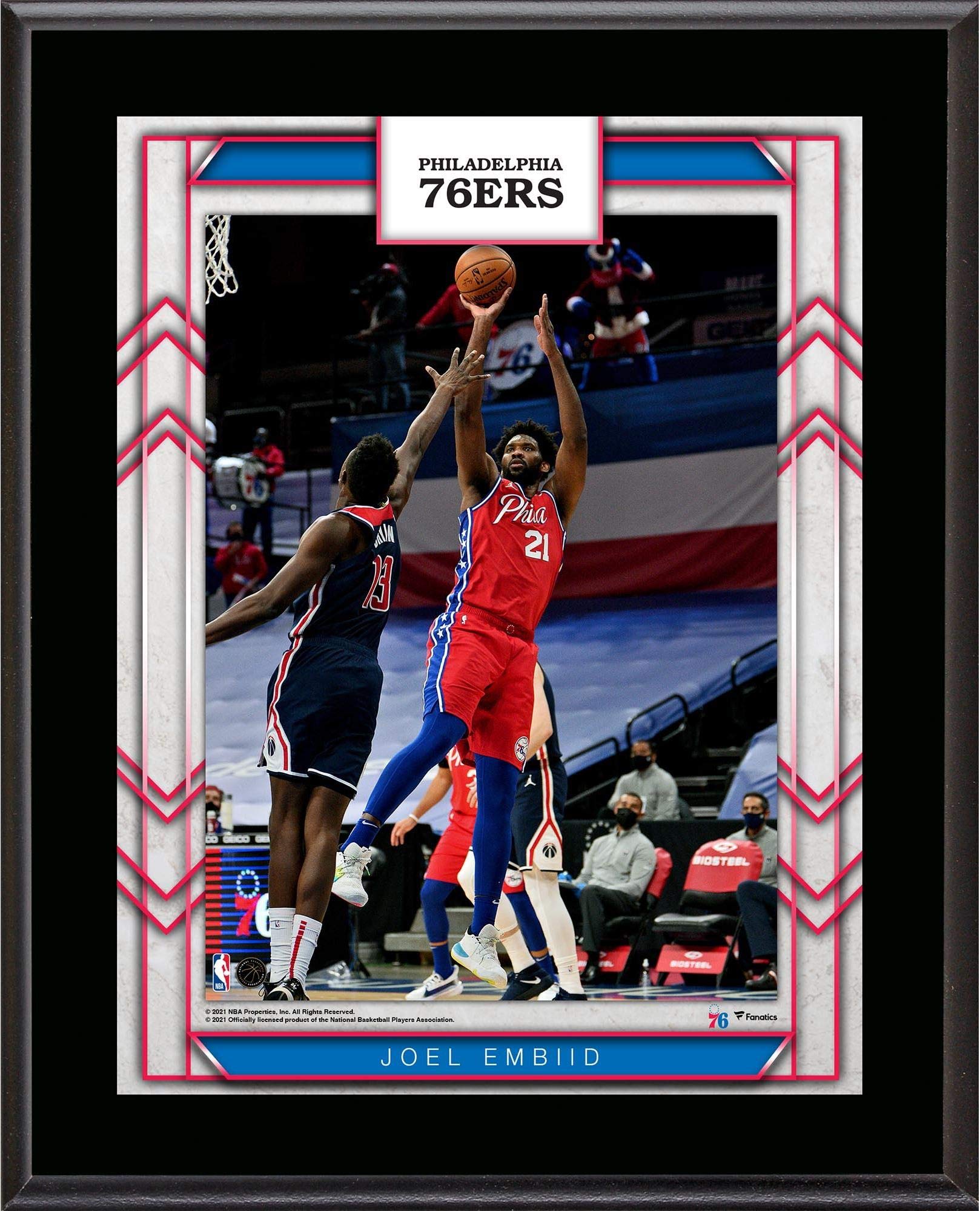 Joel Embiid Philadelphia 76ers 10.5" x 13" Sublimated Player Plaque - NBA Team Plaques and Collages