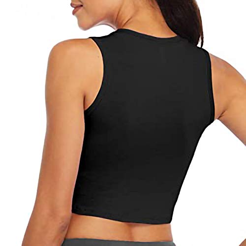 wodceeke Crop Workout Tops for Women Cropped Shirts Dance Tops Slim Fit Sleeveless Tank Tops Yoga Blouse (Black, XL)