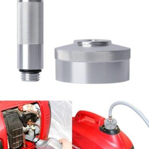 Silver Aluminum Extended Run Gas Cap, Mess Free Oil Change Funnel for Honda Generator EU1000i EU2000i EU3000i