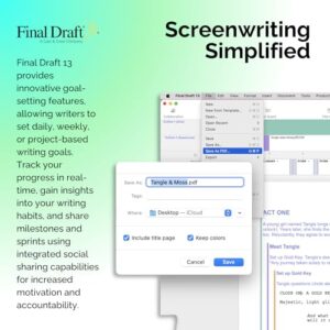 Final Draft 12 - Professional Screenwriting Software for Television, Film, Stage, & Graphic Novel Scripts - Program Available for Mac and PC Platforms