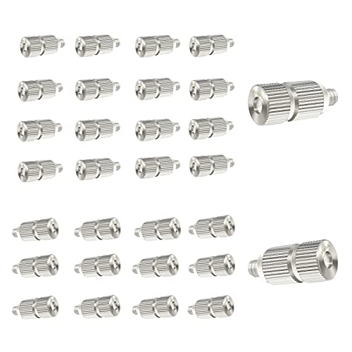 High Pressure Misting Nozzles for Outdoor Cooling System Outdoor Cooling Nozzle, UNC 10/24 Stainless Steel Misting Nozzles 0.012" Orifice (0.3mm), Silver Tone,30 Pcs