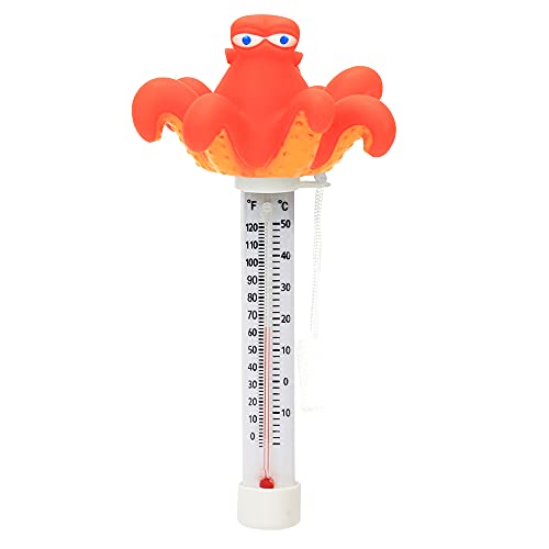 XY-WQ Floating Pool Thermometer, Large Size Easy Read for Water Temperature with String for Outdoor and Indoor Swimming Pools and Spas (Octopus)