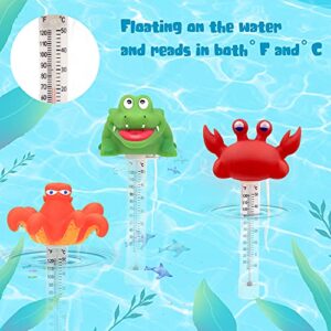 XY-WQ Floating Pool Thermometer, Large Size Easy Read for Water Temperature with String for Outdoor and Indoor Swimming Pools and Spas (Octopus)