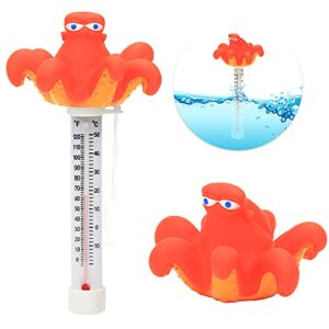 XY-WQ Floating Pool Thermometer, Large Size Easy Read for Water Temperature with String for Outdoor and Indoor Swimming Pools and Spas (Octopus)