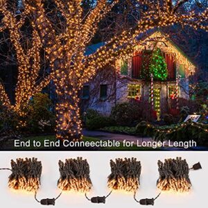 Christmas Lights, 300ct 69.6ft Incandescent Christmas Lights Connectable, Outdoor Christmas Tree Lights, 120V UL Certified Indoor Christmas String Lights for Xmas Party Patio, Brown Wire, Warm White