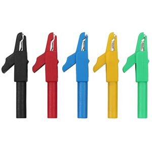 Banana Plug Silicone Test Leads Kit CAMWAY Safety Shrouded Stackable Banana Plug Fully Insulated, Alligator Clips U-Type Spade Plug Back Probe Pins Gold-Plated Test Probe for Multimeter