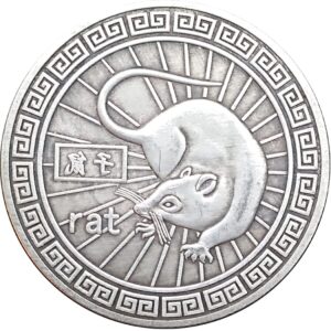 kocreat constellation star sign chinese zodiac sign lucky coin morgan coin freedom hobo coin souvenir coin challenge coin antique coins replica collection rat