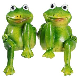 hemoton 1 pair frog ornaments frog sculpture frog garden statute frog figurine statue model couple frog figurine outdoor playset decoraciones para salas de casa household resin lawn lovers